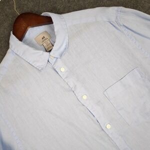 H&M Mens Light Blue Regular Fit Long Sleeve Button Down Shirt Size M